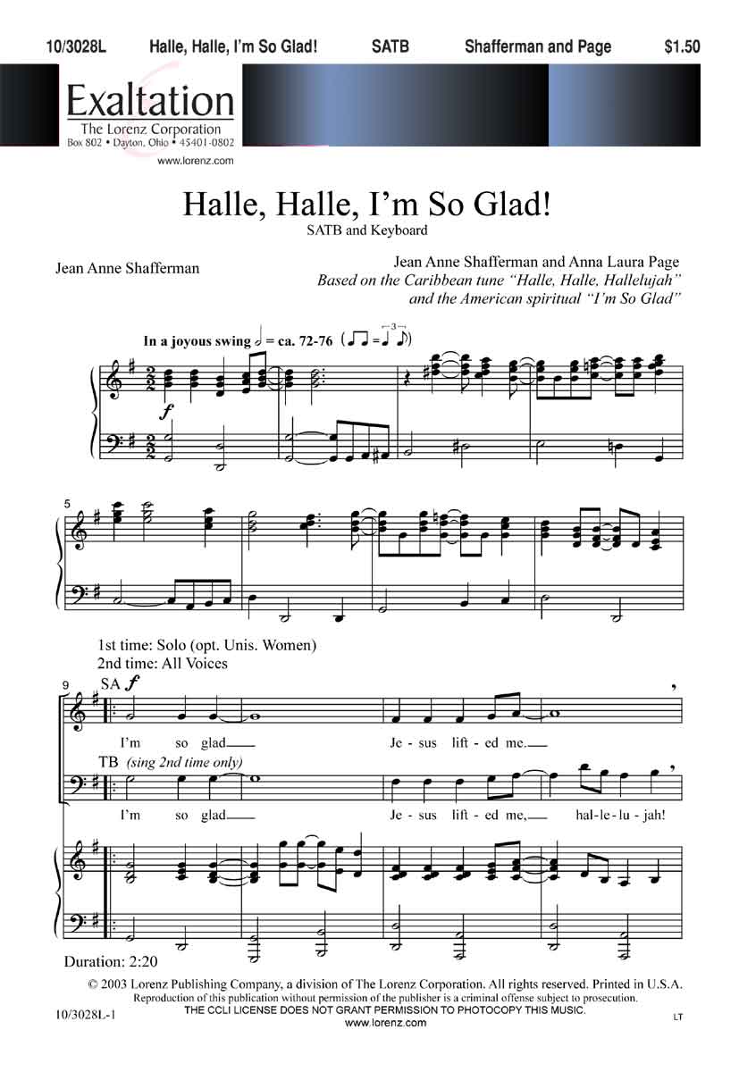 Halle, Halle, I'm So Glad