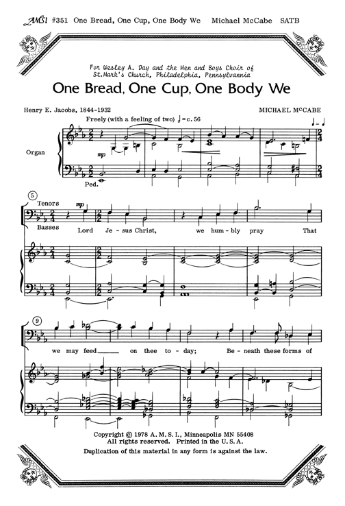 One Bread, One Cup, One Body
