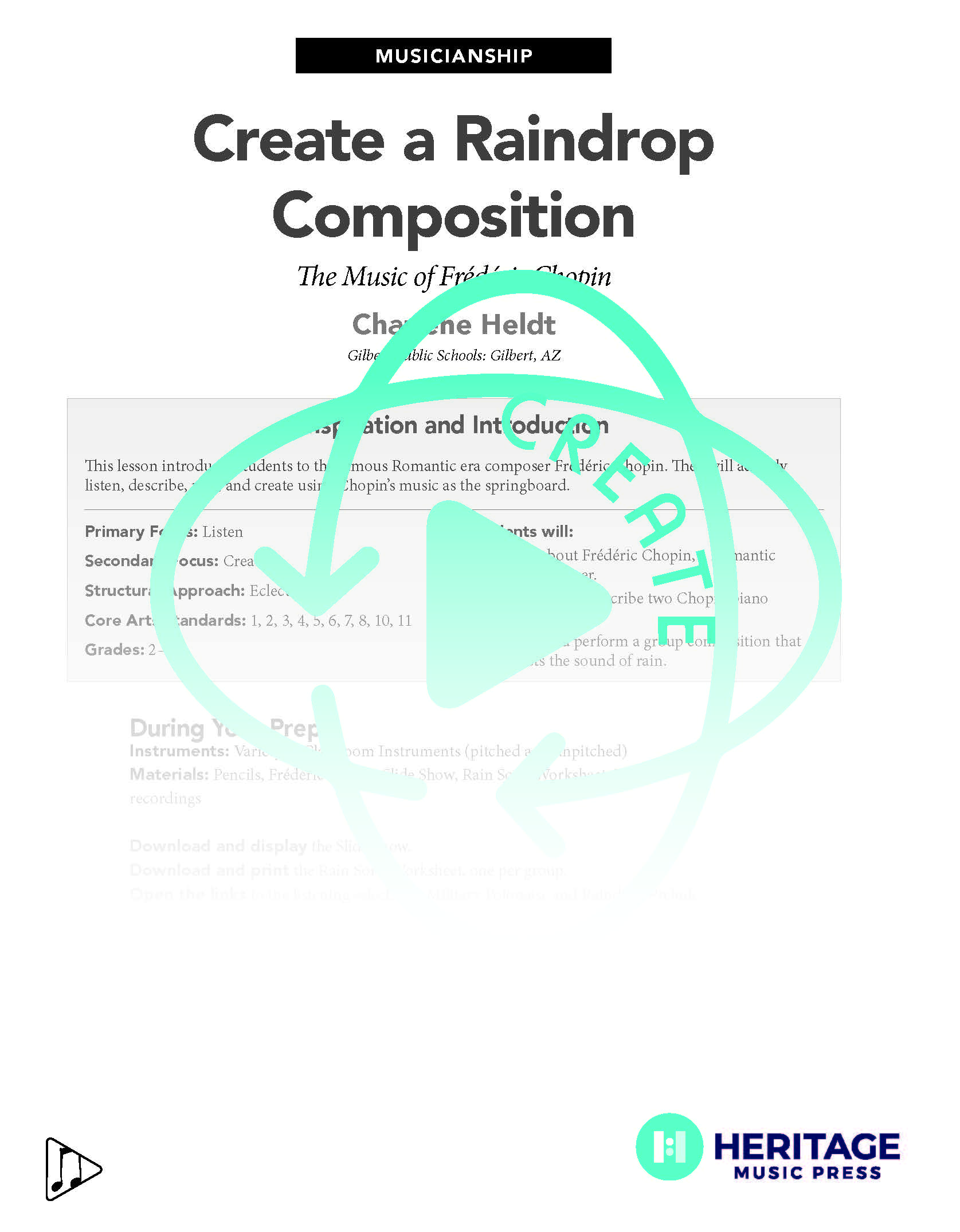 Create a Raindrop Composition The Music of Frederic Chopin